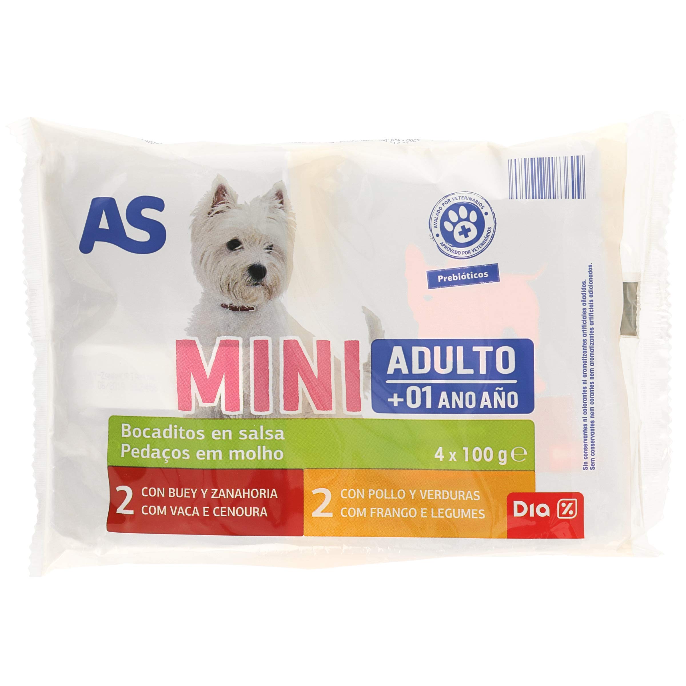 AS Bocaditos en Salsa para Perros Mini Multipack Bolsa 4 x 100 gr