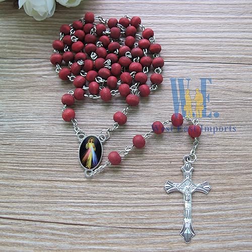 Miniatura 7 de 12 piezas de rosario perfumado de la Divina Misericordia para el bautismo, primera comunión, regalo conmemorativo, evento religioso, rojo