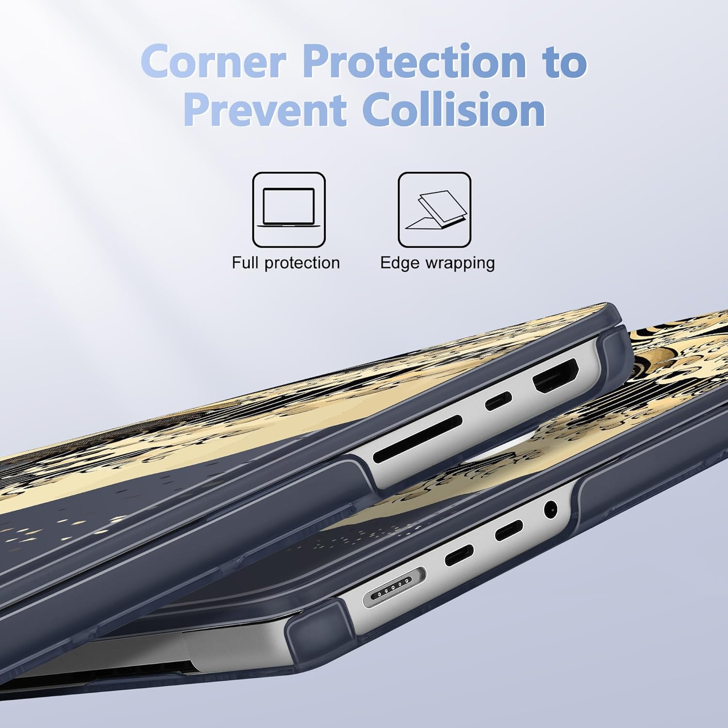 May Chen for MacBook Pro 16 inch Case M1 M2 M3 M4 M5 Pro/Max with Liquid Retina XDR, Release 2021-2025 2026 A3429 A3428, Anti-Drop Plastic Hard Shell with Keyboard Cover, Sea Wave