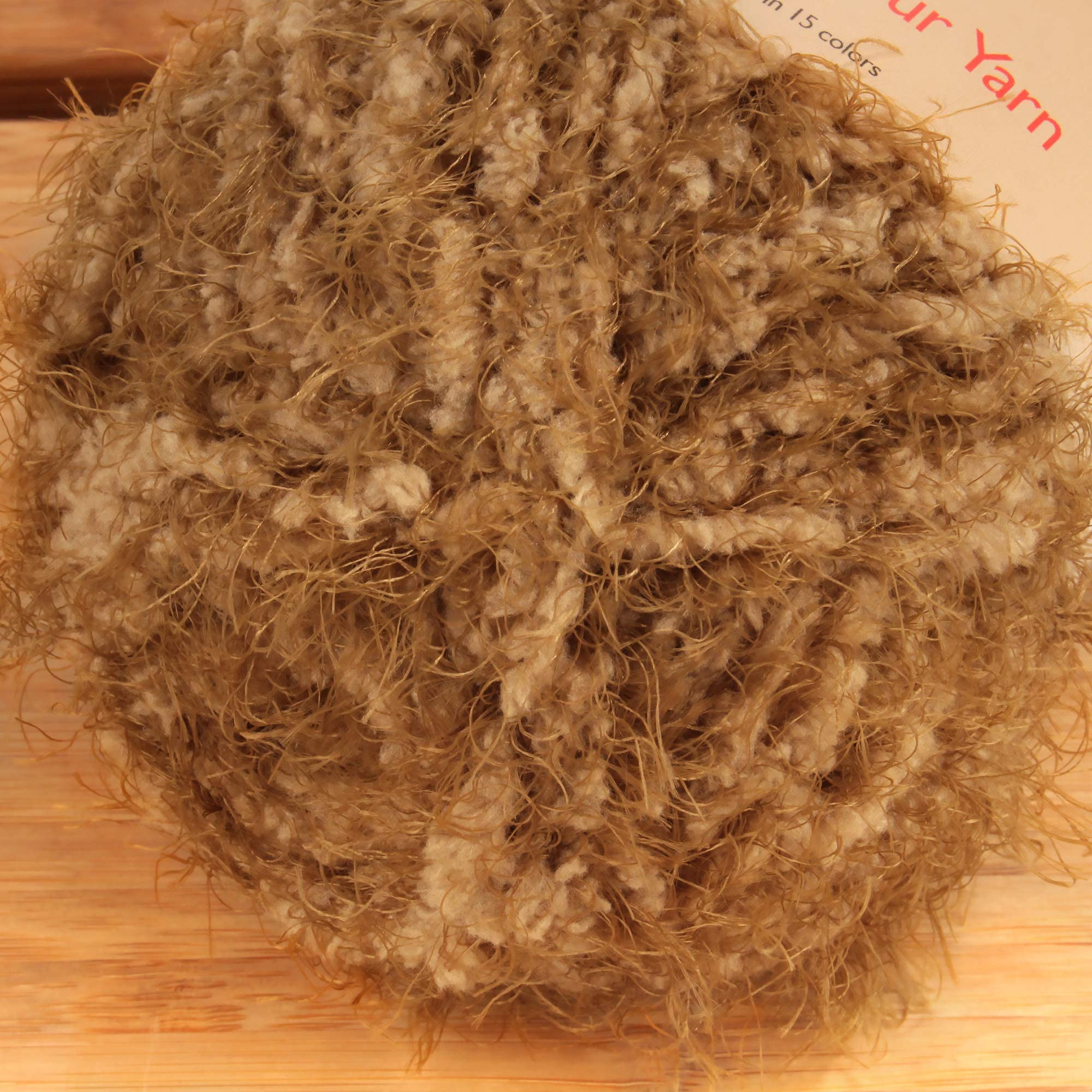 JubileeYarn - Ovillo de lana de oso bebé, 100 g, madeja de piel sintética de poliéster grueso, bronce, 4 madejas