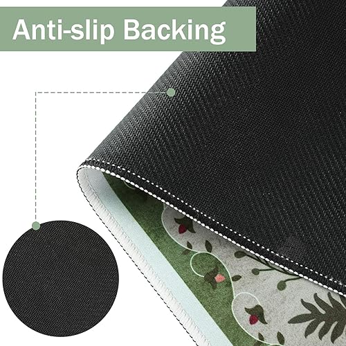 Miniatura 3 de Retro Floral Desk Mat Desk Pad XXL Large Mouse Pad Vintage Boho Non Slip Mouse Pads with Stitched Edges Waterproof for Women Student Computer