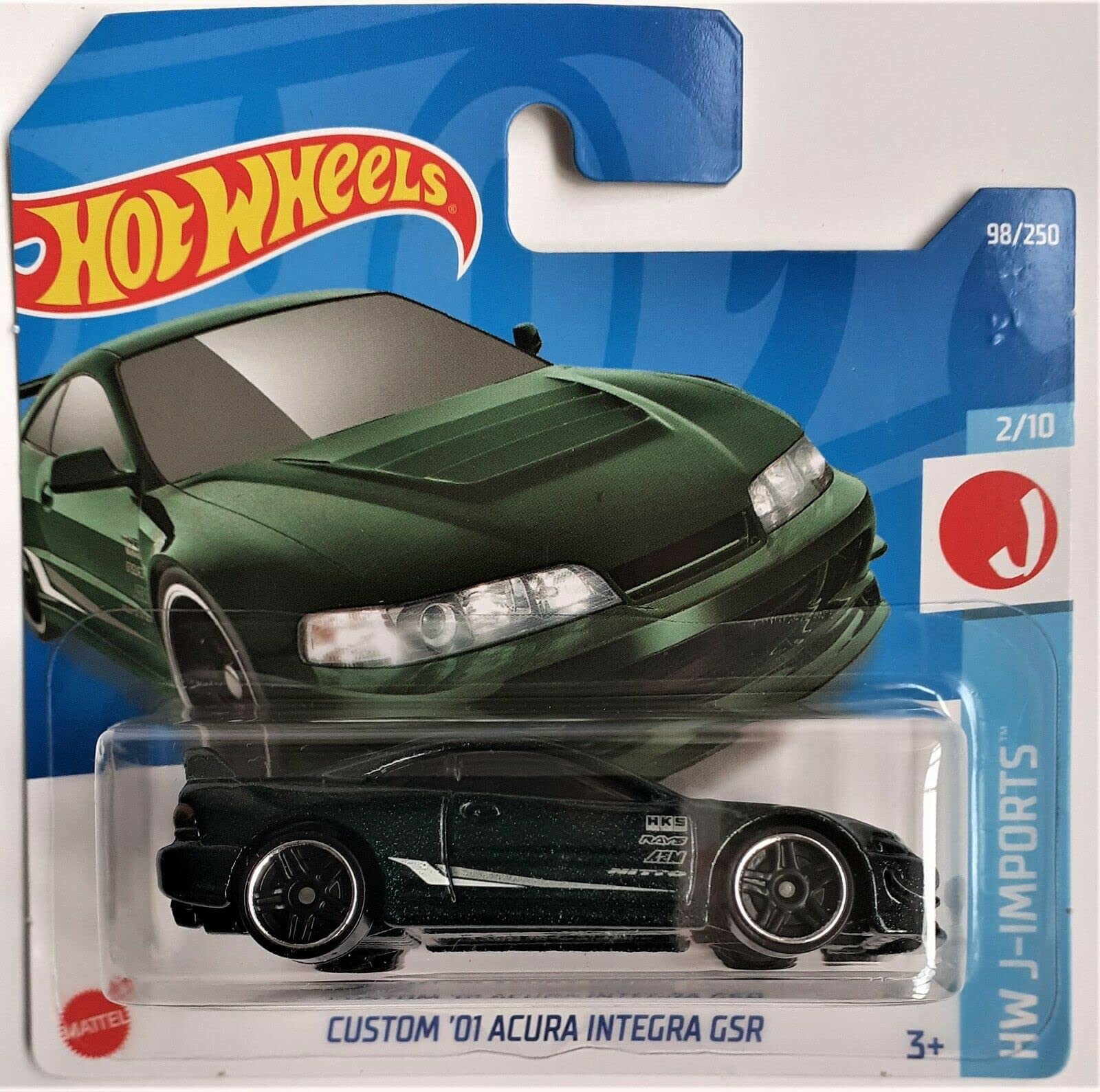 2022 Hot Wheels Custom '01 Acura Integra GSR Metallic Green 98/250 (Short Card) HCV84