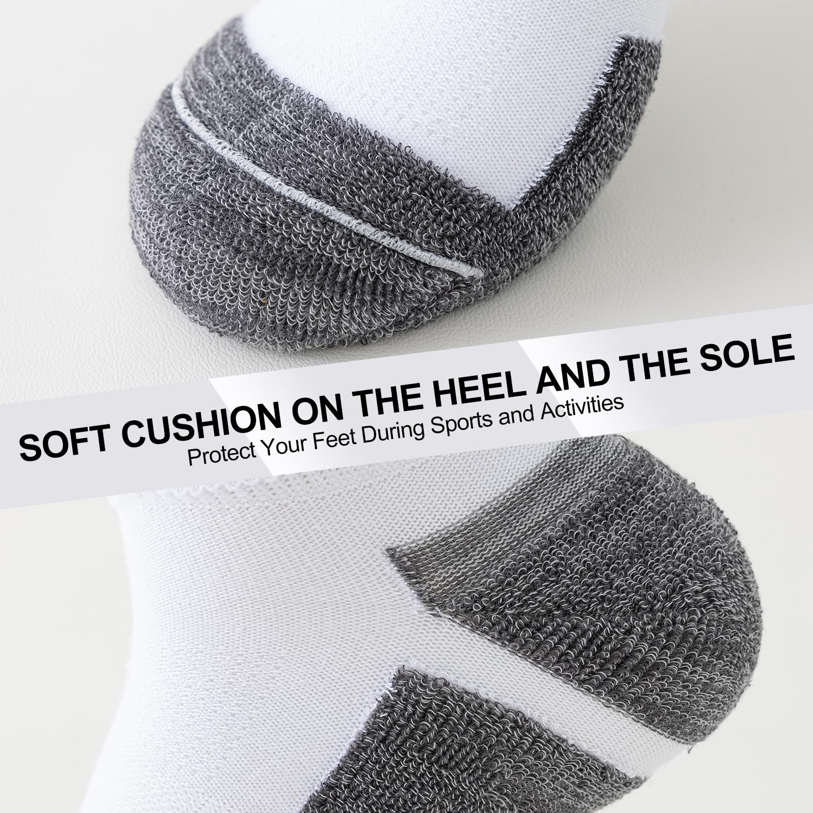 SockWaddles Trainer Socks for Men, 6 Pairs Cushioned Cotton Ankle Socks with Arch Support for Running, Walking, Hiking, Cycling, Breathable Anti-Blister - 5