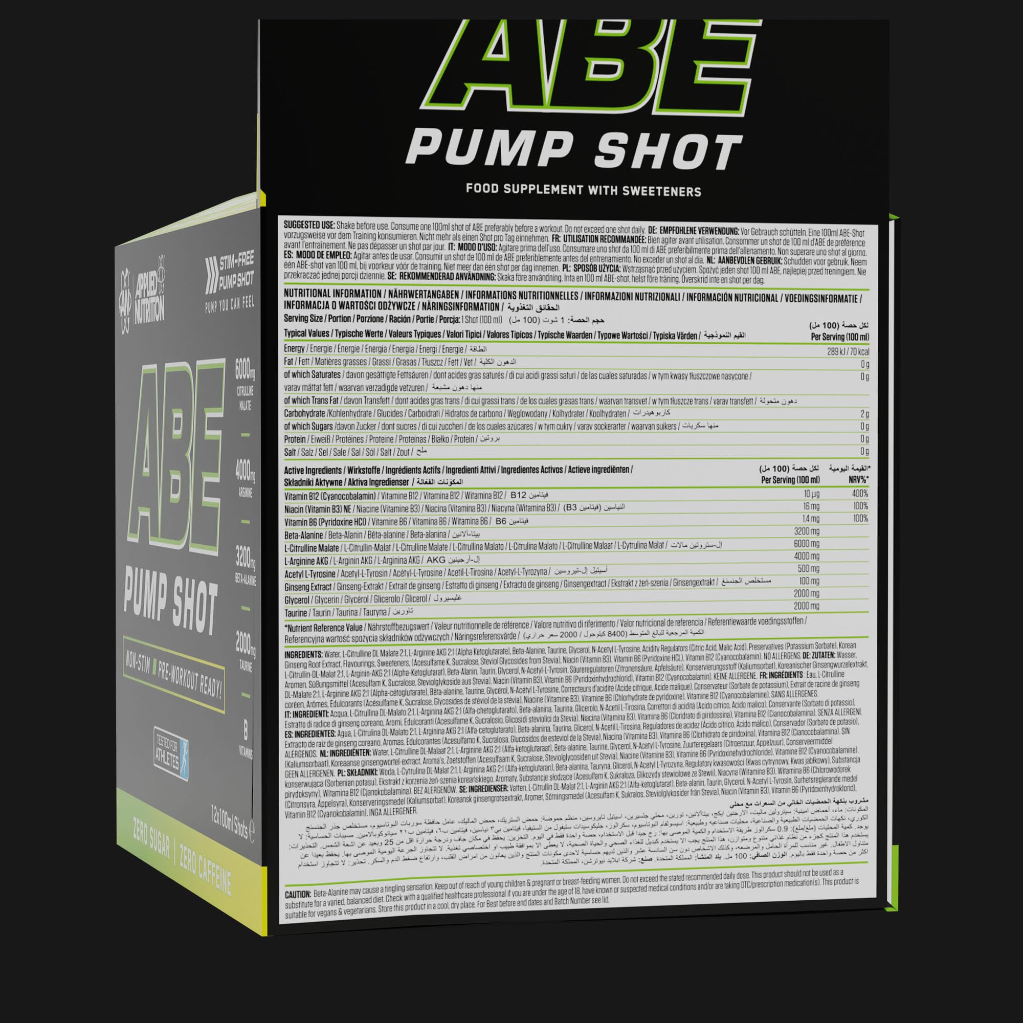 Applied Nutrition ABE Pump Shot (12x100ml) Citrus Twist - Pre-Workout - Pre-Workout Shots