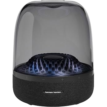 Harman Kardon Aura Bluetooth Box in Black - Portable Bluetooth Speaker with 360 Degree Sound