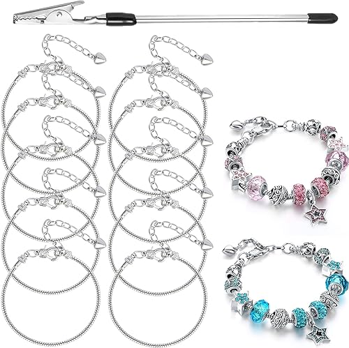 Vista 7 de 20 pulseras con dije de serpiente, pulseras de plata ajustables de 0.157 pulgadas (0.157 in), pulsera de serpiente de la amistad, pulsera de cadena