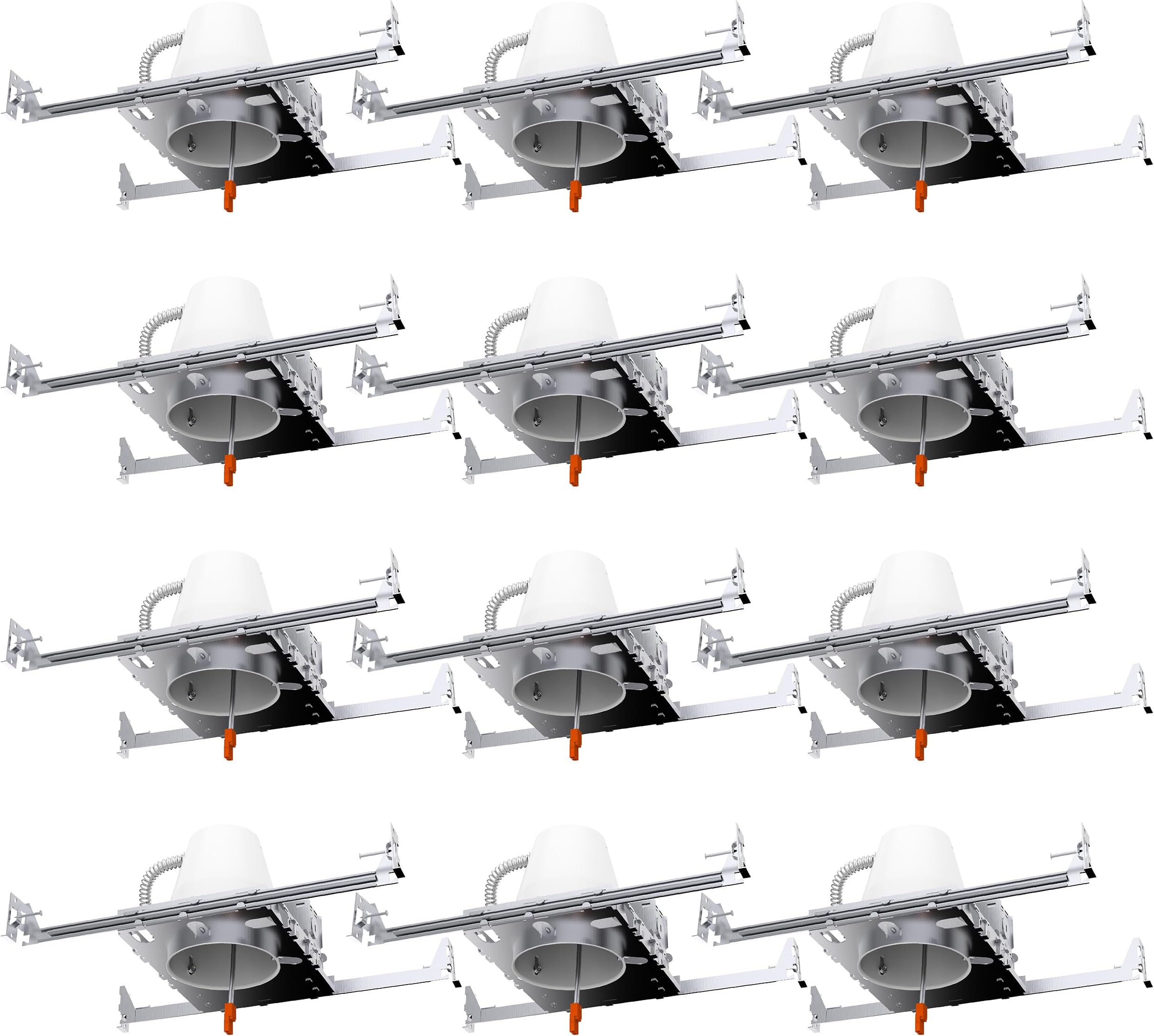 Sunco 12 Pack 4 Inch Can Lights Housing New Construction, Recessed Can Housing for Ceiling, Hard Wired, TP24 Connector, 120-277V, Air Tight Steel, IC Rated, Easy Install UL