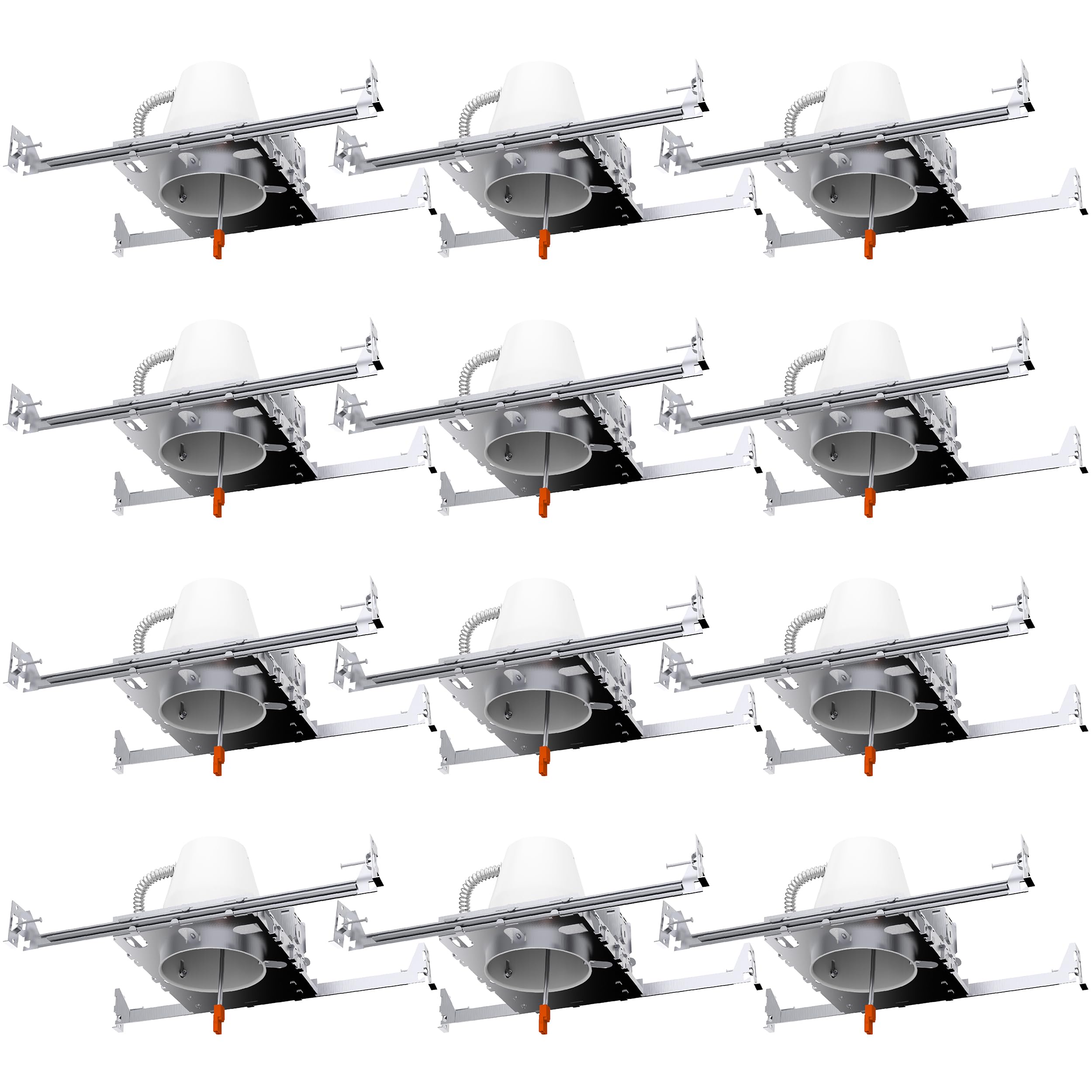 Sunco 12 Pack 4 Inch Can Lights Housing New Construction, Recessed Can Housing for Ceiling, Hard Wired, TP24 Connector, 120-277V, Air Tight Steel, IC Rated, Easy Install UL