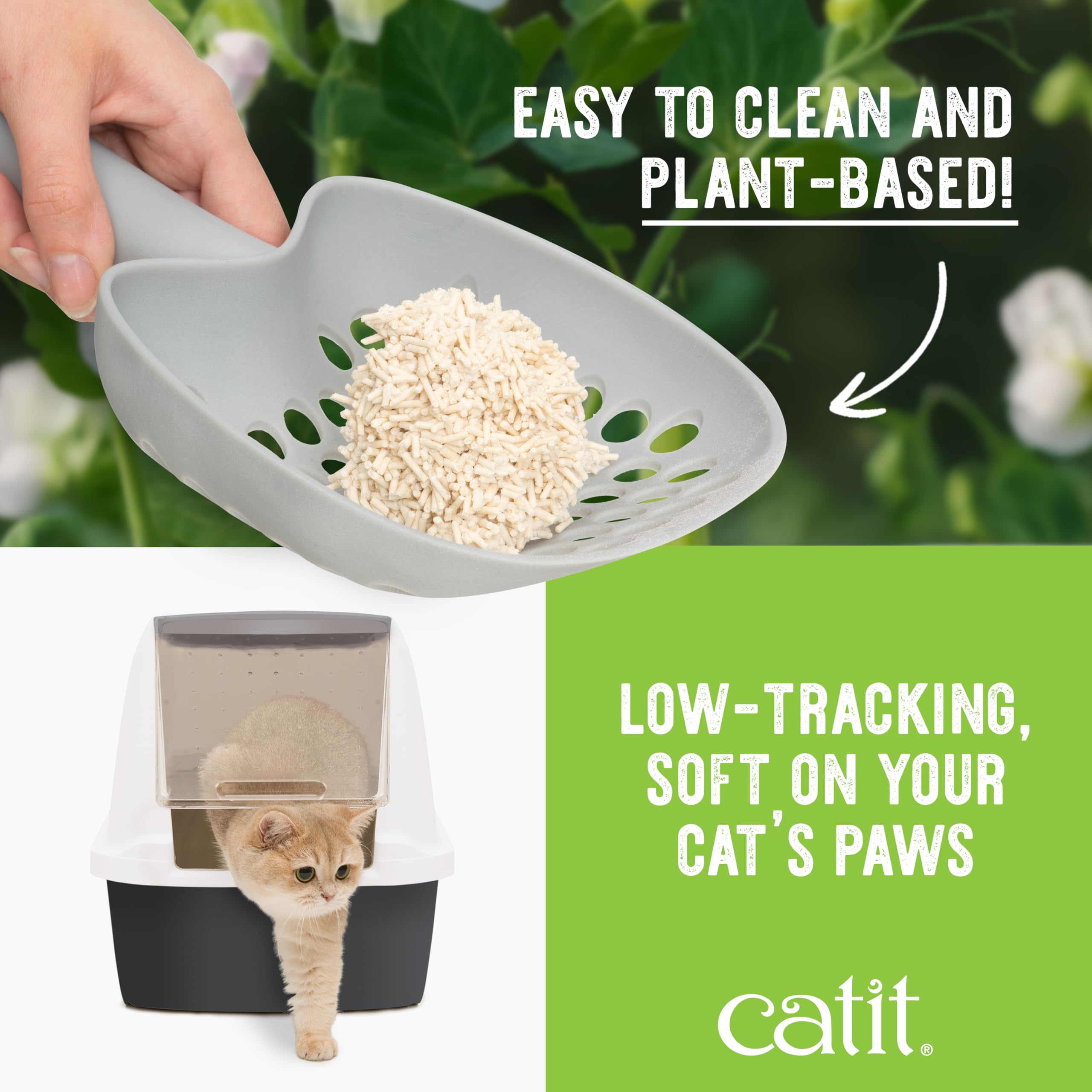 Catit Go Natural Lot de 2 Sacs de litière agglomérante pour Chat en cosses de Pois Naturel 2 x 2,8 kg (5,6 kg)