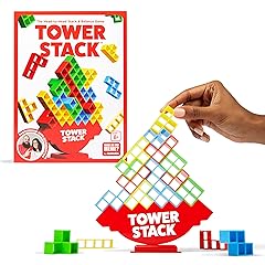 Tower Stack By Relatable, Exciting Tower Game For Kids & Adults Family Game Night, Fun Stacking and Building Toys, Includes 44 Cards, 32 Blocks, 1 Tower Body, 1 Tower Stand, And Instructions