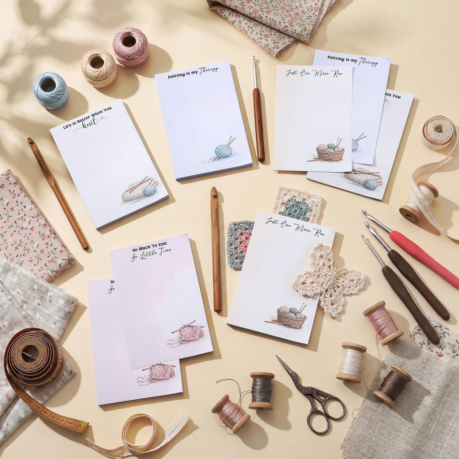 Tinlade 200 Sheet 4 Styles Knitting Gifts to Do List Notepad Gift Knitting Enthusiast Checklist Handy Birthday Appreciation Supplies for Women Crafters Mother Teacher Memos Reminders Supply, 4'' x 6''