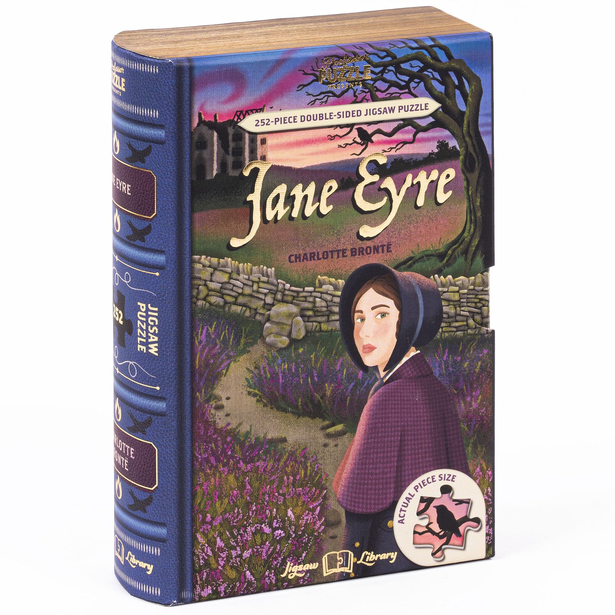 Professor Puzzle Jane Eyre Jigsaw Puzzle | 252-Piece Double-Sided Puzzle for Book Lovers | Charlotte Brontë Classic Novel Gift | Jigsaw Library Collection | Illustrated Literary Puzzle