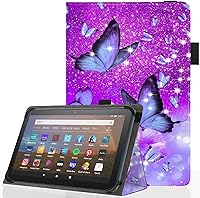 Pudiceva Universal 10.1 Inch Tablet Case for 9-10.5" Android Tablets - Slim Folding Stand Cover with Stylus Holder, Butterfly 01 Design