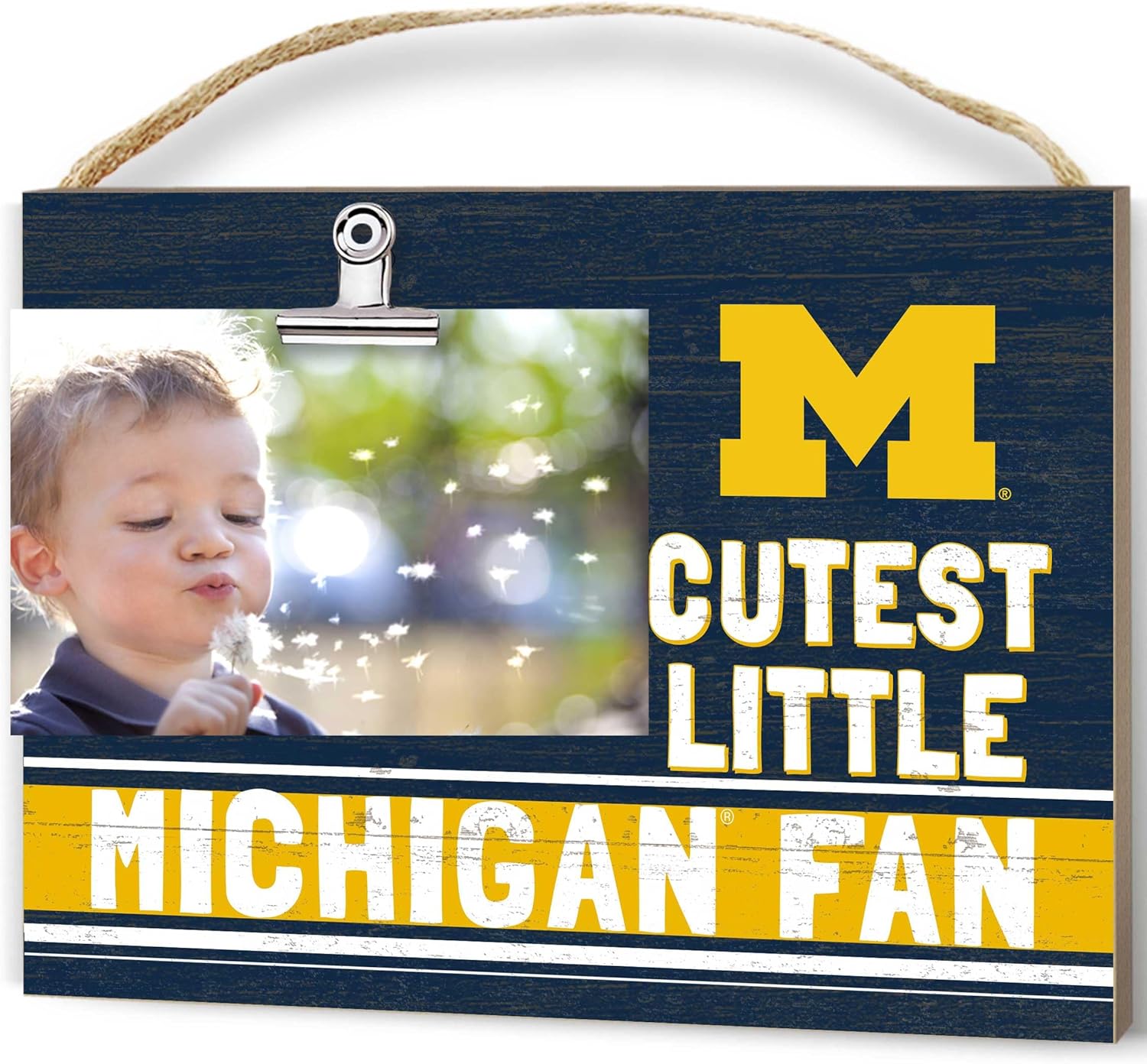 KH Sports Fan Michigan Wolverines Clip It Team Color Baby Logo Photo Frame, Multi