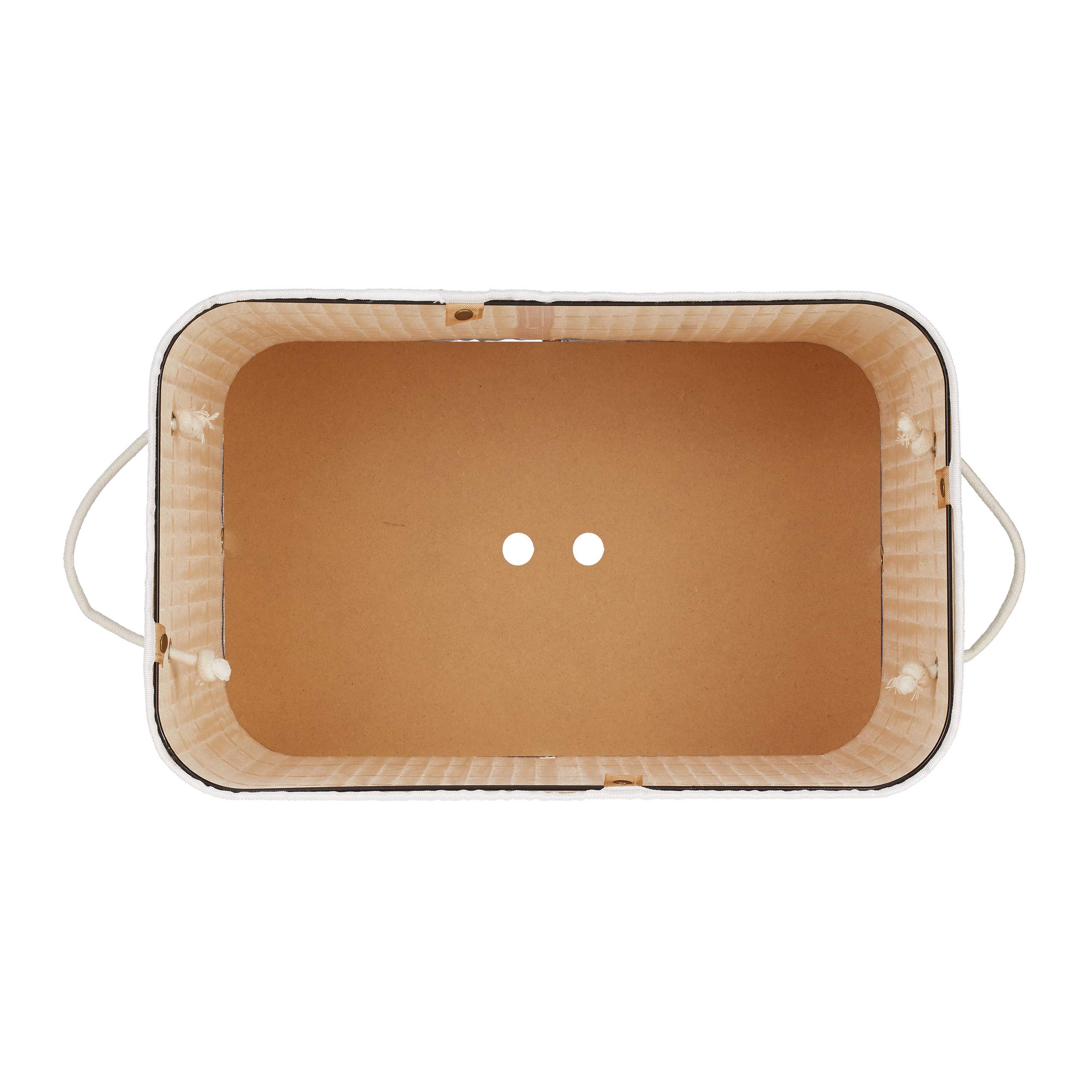 Relaxdays 1x Cesto Portabiancheria con Coperchio, 2 Scomparti, Contenitore Panni, Traspirante, 95 Litri, bambù, Bianco