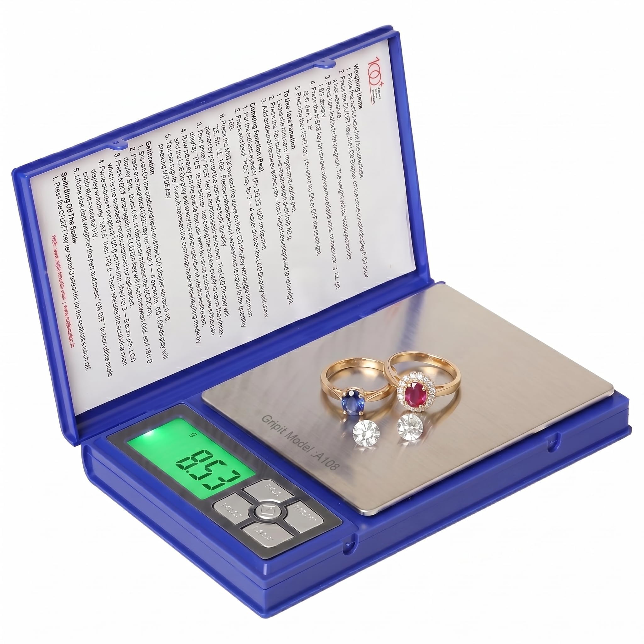 Gripit NB600 Digital Weighing Scale 600 Gram Capacity Precise Notebook Model Balance For Jewellery Gemstone Diamond Home & Kitchen-image-16