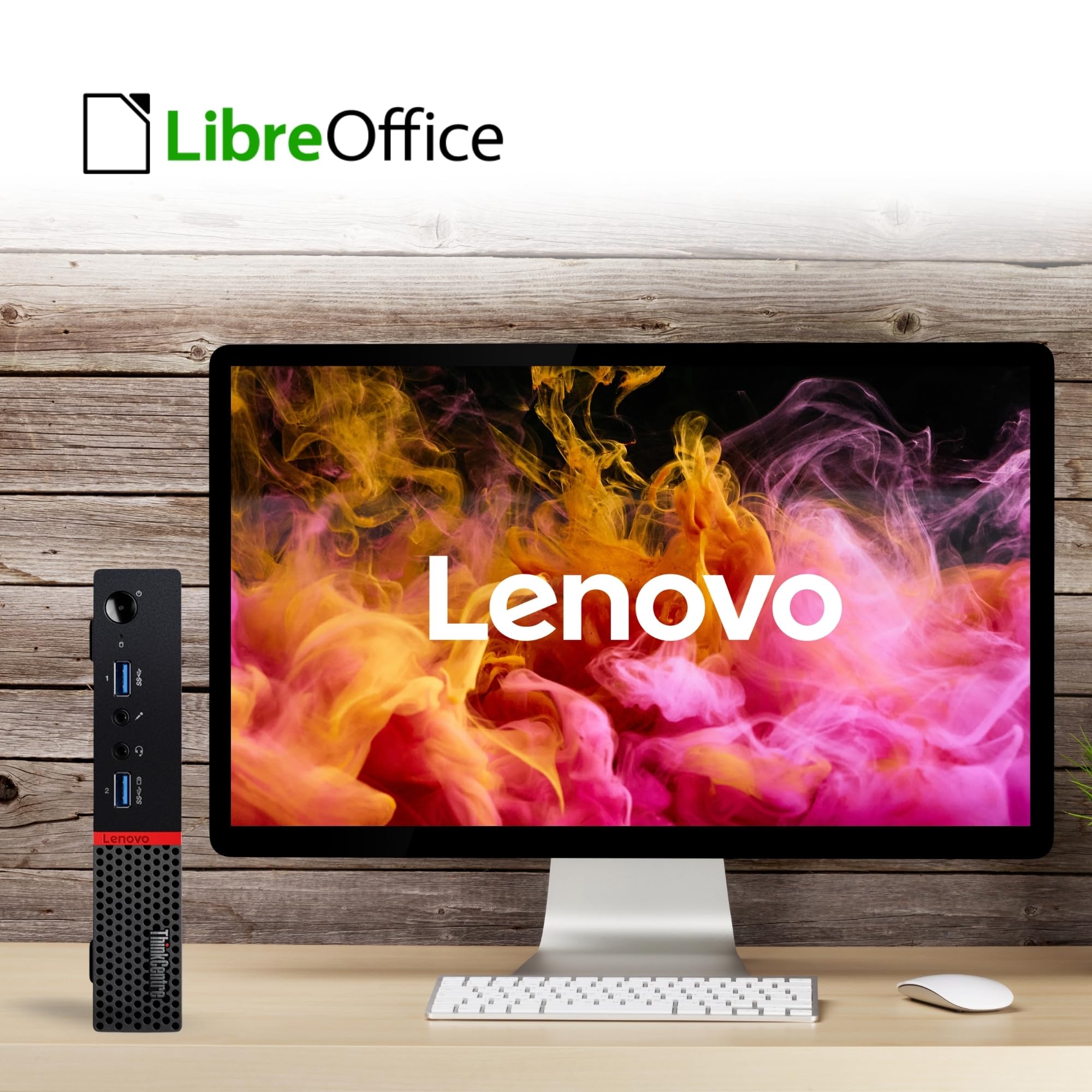 Lenovo ThinkCentre, Mini Pc Tiny, Intel i5-6500T 4 Core 2.5Ghz, Ram 8Gb SSD 256Gb, Pc Desktop Mini Pronto all'uso con Libre Office e Chiavetta Wi-fi (Ricondizionato)