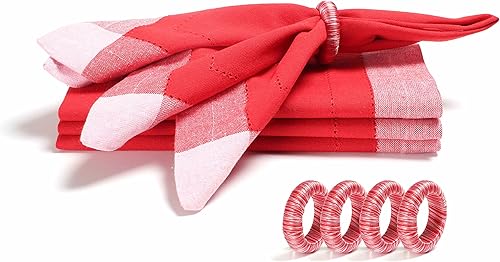 Miniatura 15 de Servilletas de boda, servilletas de cóctel, servilletas de tela, servilletas de lino y algodón de 18 x 18 pulgadas con pliegue de 1 pulgada, 18 x 18