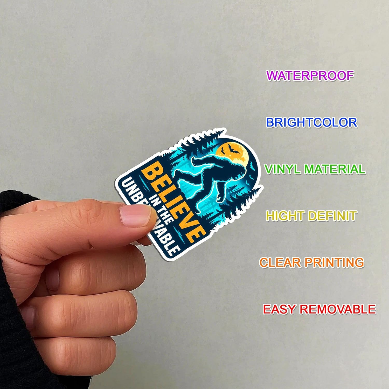 100 PCS Bigfoot Stickers Pack, Sasquatch Vinyl Waterproof Decals for Car Window Bumper Laptop Water Bottle Scrapbook Journal – Funny Forest Legend Outdoor Camping Sticker for Adults Teens Men - Image 4