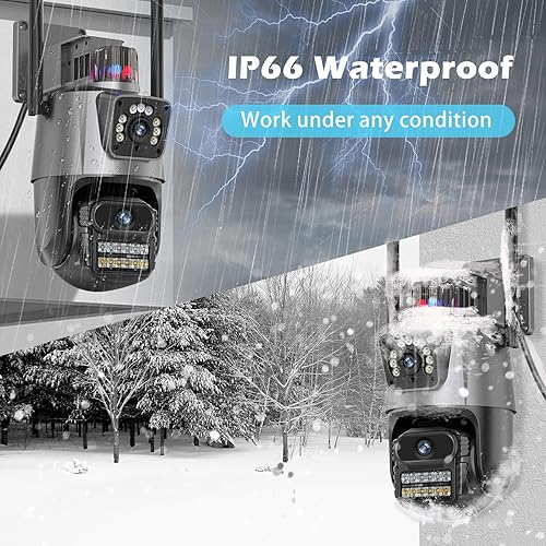 Miniatura 4 de Cámaras de seguridad 4K para exteriores, cámaras PTZ de doble lente con cable para seguridad del hogar exterior con cable 3M, seguimiento