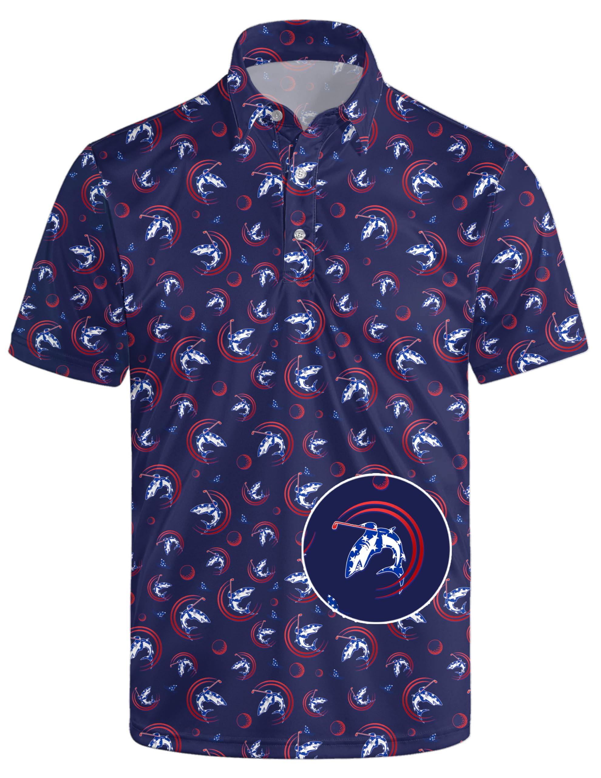 Golf Polo Shirts for Men Moisture Wicking Quick Dry Mens Golf Shirts 4-Way Stretch Funny Polo Short Sleeve