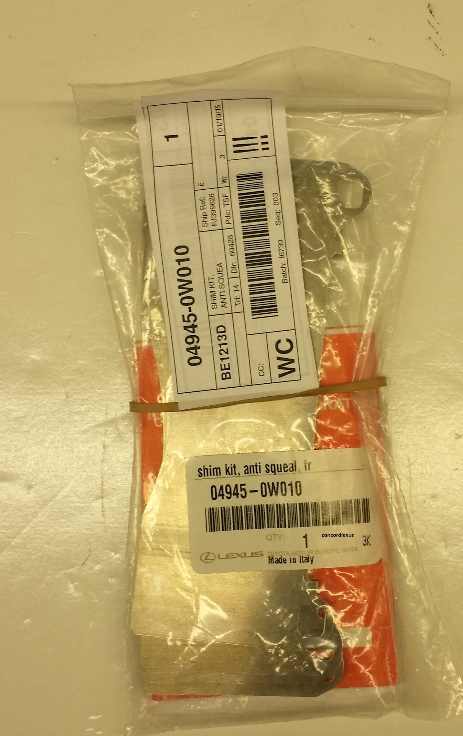Amazon.com: Lexus 04945-0W010, Disc Brake Pad Shim : Automotive