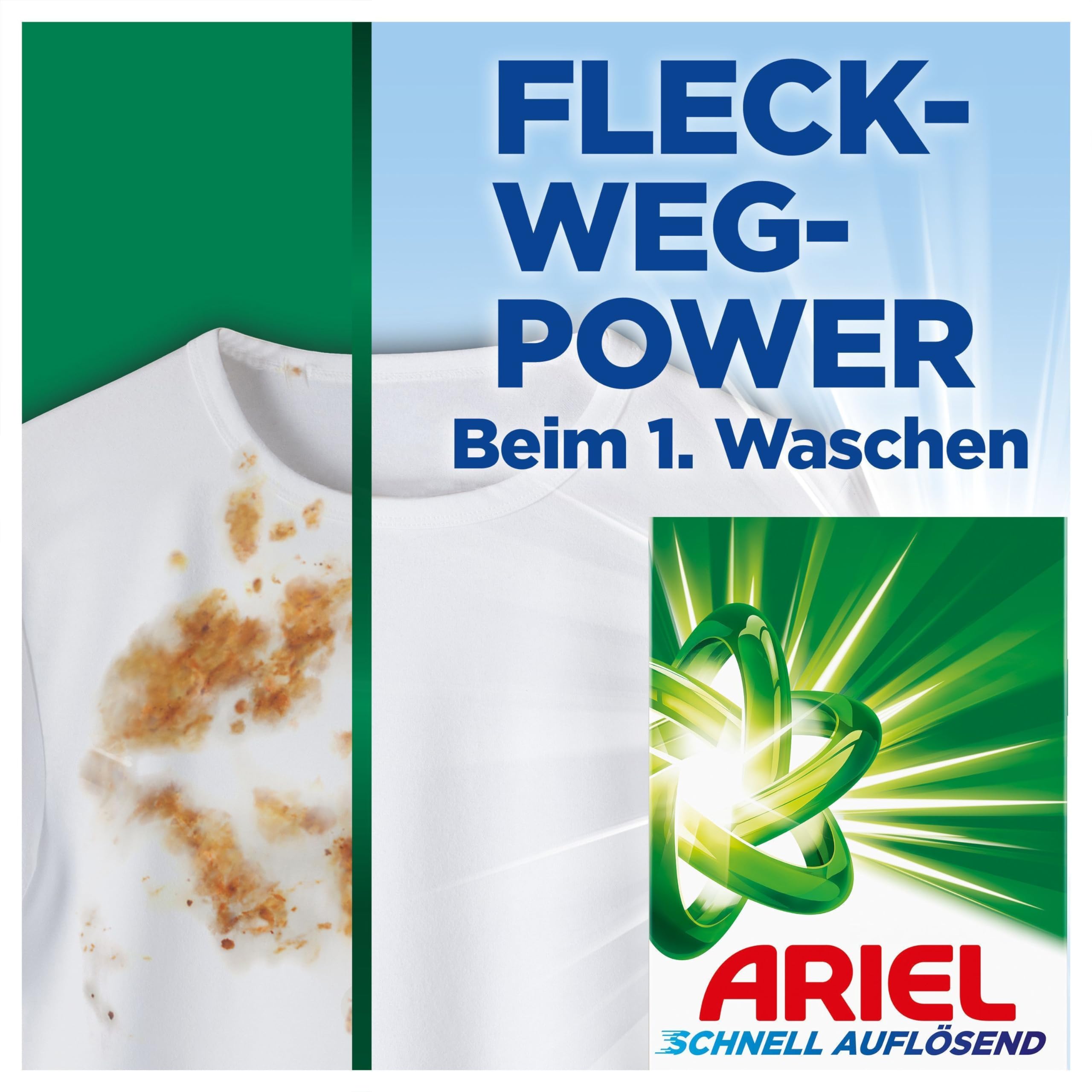 Ariel Schnell Auflösendes Pulverwaschmittel Universal+ 6 kg, 100 Waschladungen, Ausgezeichnete Fleckenentfernung