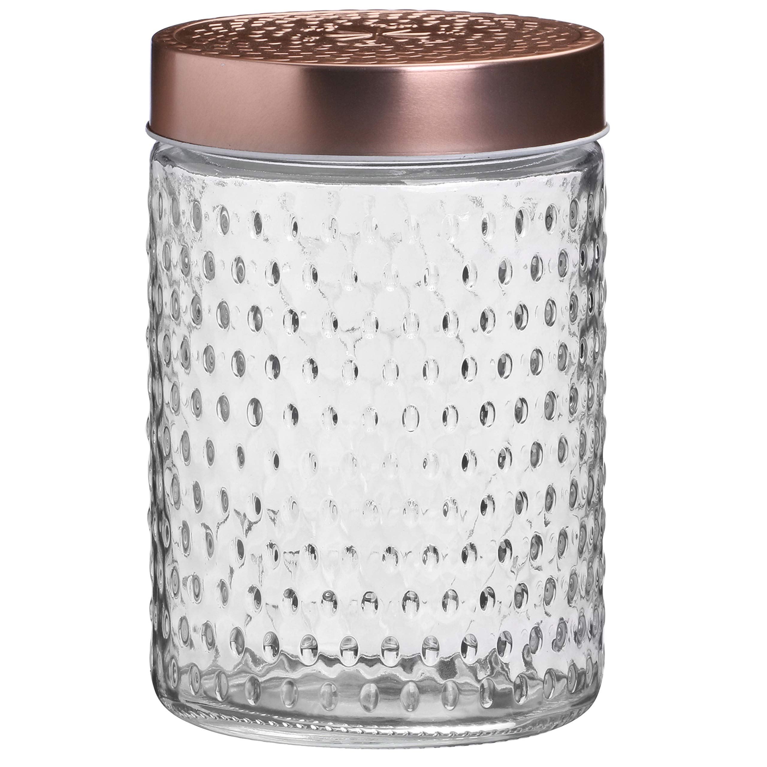 Storage Jar 1L Hermetic Baroque Glass Candy Food Container Airtight Copper Lid