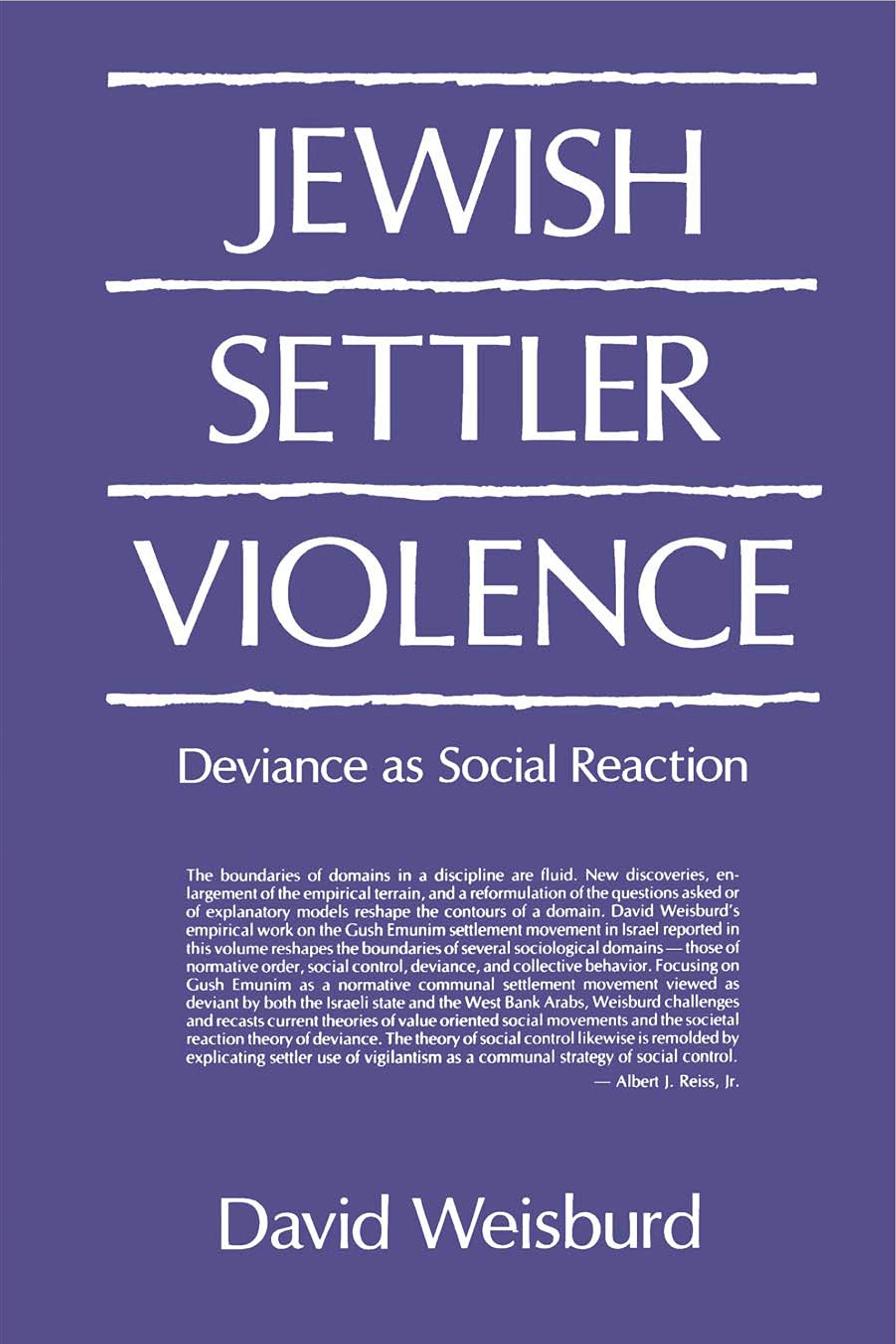 Buy Jewish Settler Violence: Deviance as Social Reaction — BookShops.in