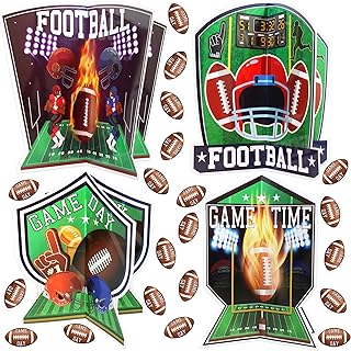 Football Party Table Centerpieces | 28 piece 3D Football Party Decoration Set | Football Birthday Party Supplies | Big Game Party Decorations | Game Day Sports Theme Party Centerpieces | BASHOUT