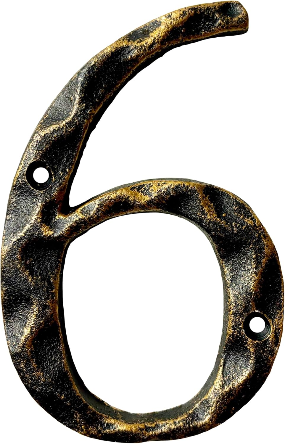 5-Inch House Numbers & Letters -Cast Iron Anti-Rust Mailbox Numbers-Address Number for Home, Office, or Business/Bronze/Number 6