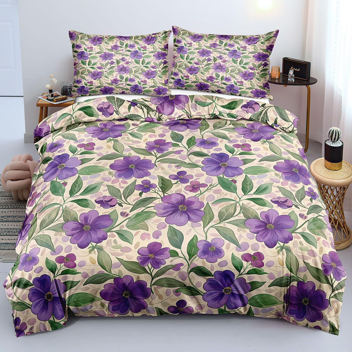 Housse de couette 260x240 florale douce pour régler le problème des nuits trop froides
