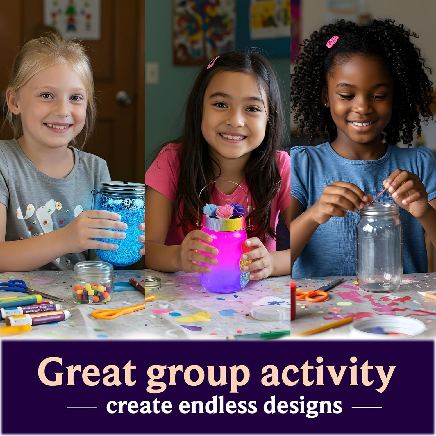 Light-up Unicorn Fairy & Mermaid Lanterns Craft Kit – Valentines Day Craft Kits for 8 9 10 11 12 Year Old Girls - Creative Art Girl Toys 8-10 Years Old and Up - Tween Gift Ideas