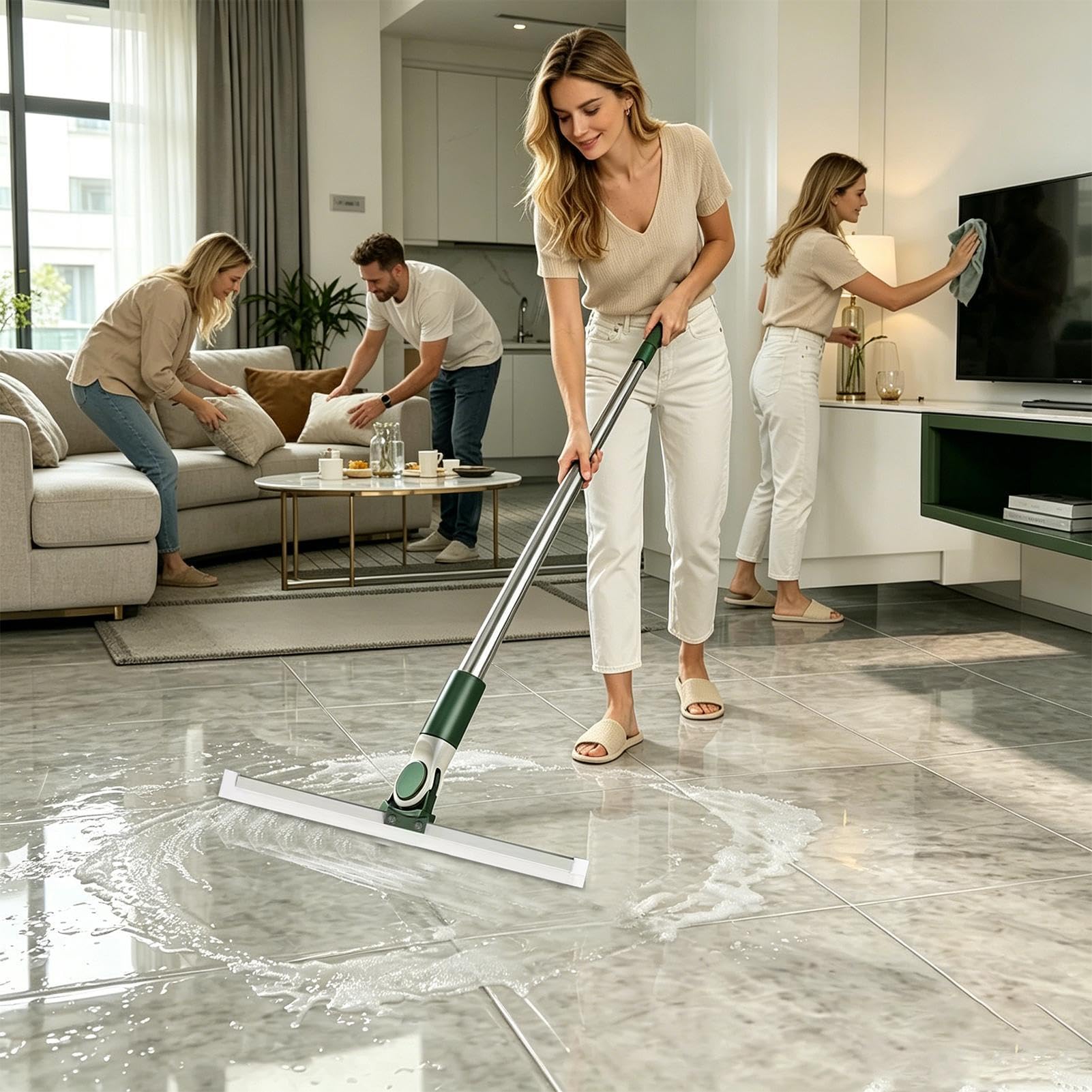 Raschiatoio per pavimenti Pulitore con Rotazione a 180 Gradi | Squeegee per Bagno Per la pulizia di pavimenti, cemento, piastrelle, garage, finestre, bagno, , cucina e di animali