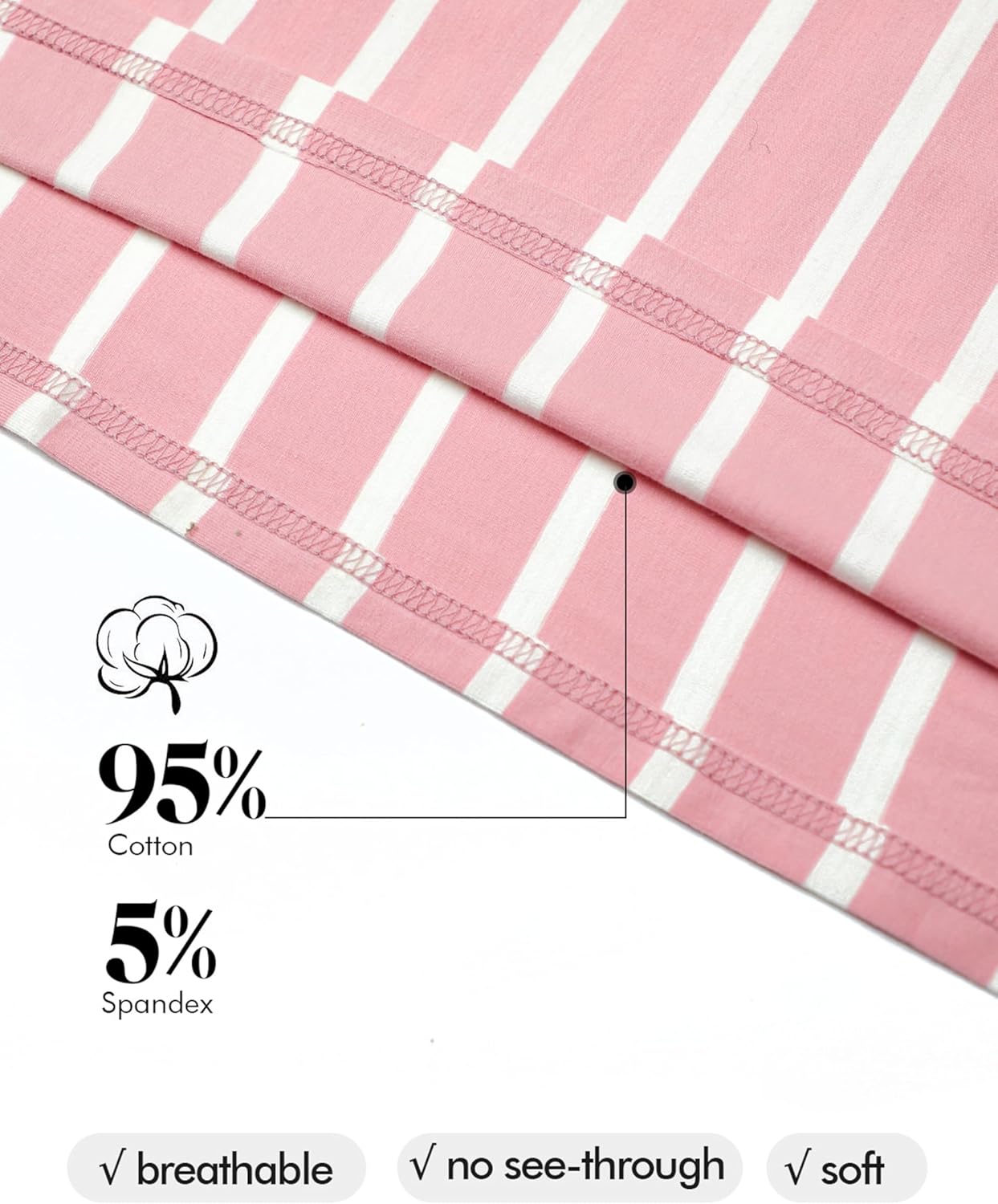 BBHoping Women’s Casual Striped Maternity Dress Short Knee Length Pregnancy Clothes for Baby Shower - Image 4