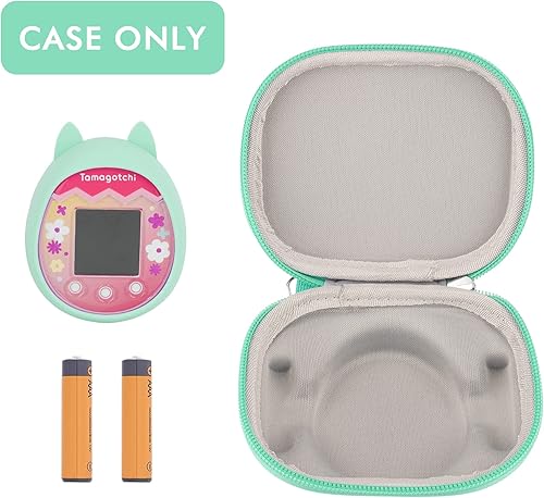 Miniatura 4 de Mini estuche portátil de almacenamiento de juguetes, funda de silicona compatible con Tamagotchi Pix Virtual Pet - 2 en 1 (solo funda) (verde)