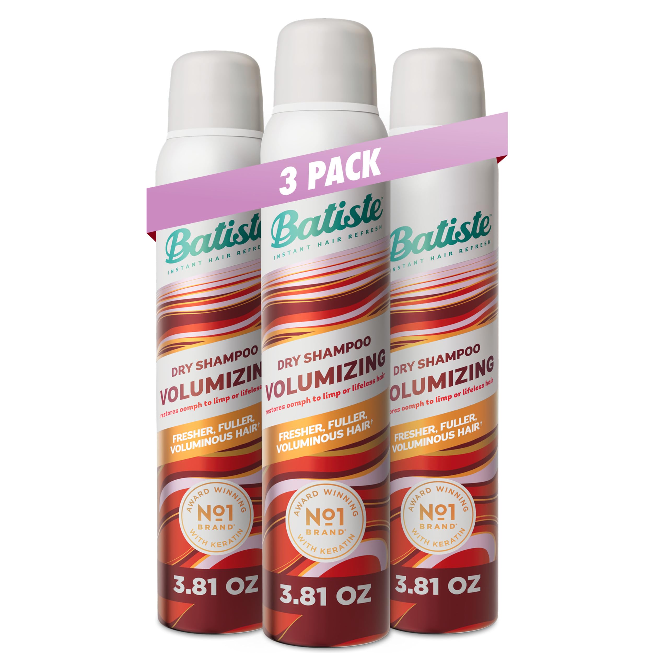 Batiste Volumizing Dry Shampoo for Added Body and Texture, 3.81 Oz, 3-Pack