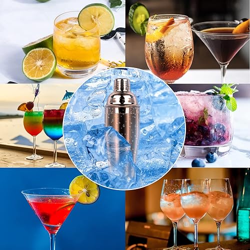 Miniatura 7 de Juego de coctelera grande de 24 onzas, mezcladora de martini de acero inoxidable 188 con colador integrado, jigger medidor y cuchara mezcladora,