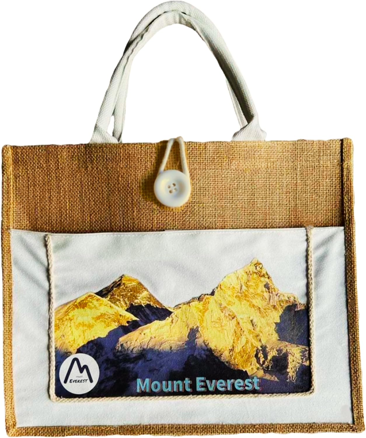 Mount Everest Jute Reusable Grocery Bag, Tote Bag, Canvas