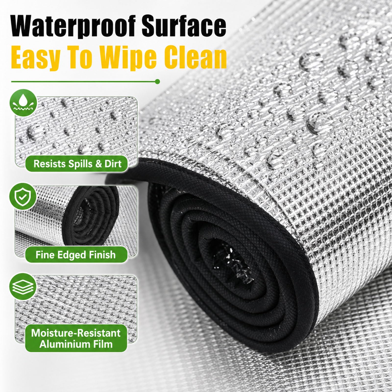 Esterilla Aislante De Aluminio,Estera De Camping Térmica Aislante,Esterilla de Dormir Plegable para Camping,Impermeable,Engrosada y cómoda,Ligera y Portátil,para Picnics y Camping