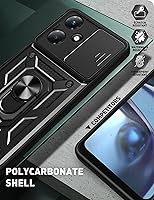 Vista 8 de Funda compatible con Honor X7, lente deslizante a prueba de golpes, compatible con Honor Play 30 Plus, funda con anillo y soporte 2 en 1 HEI