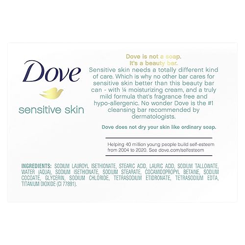 Miniatura 2 de Dove, Jabón en barra para pieles sensibles, 3.15 onzas, 25.2 onzas, (paquete de 8)