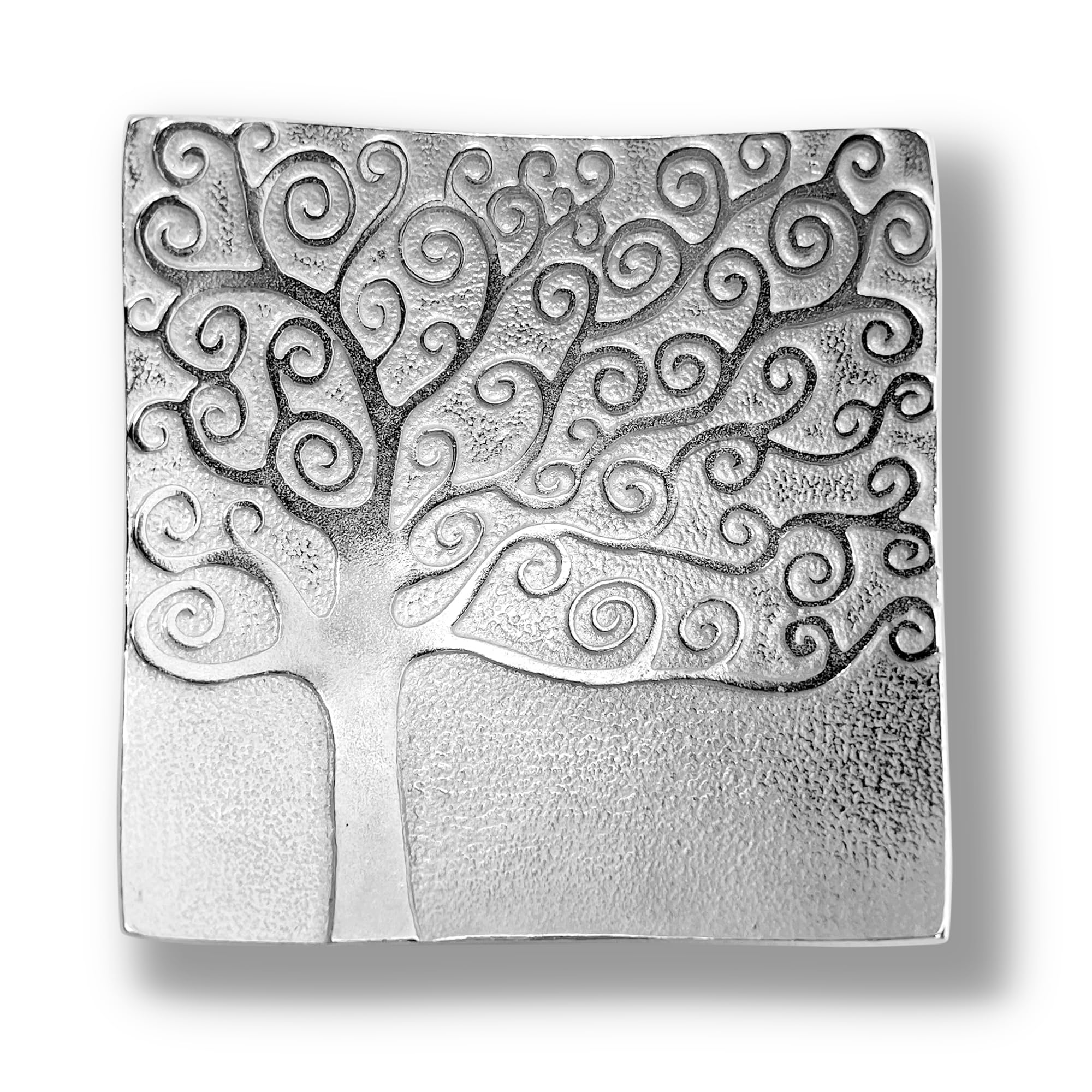 DANFORTH - Tree of Life Jewelry Dish Tray - Handcrafted Pewter Jewelry Ring Holder - 2 1/8” Square - Made In USA