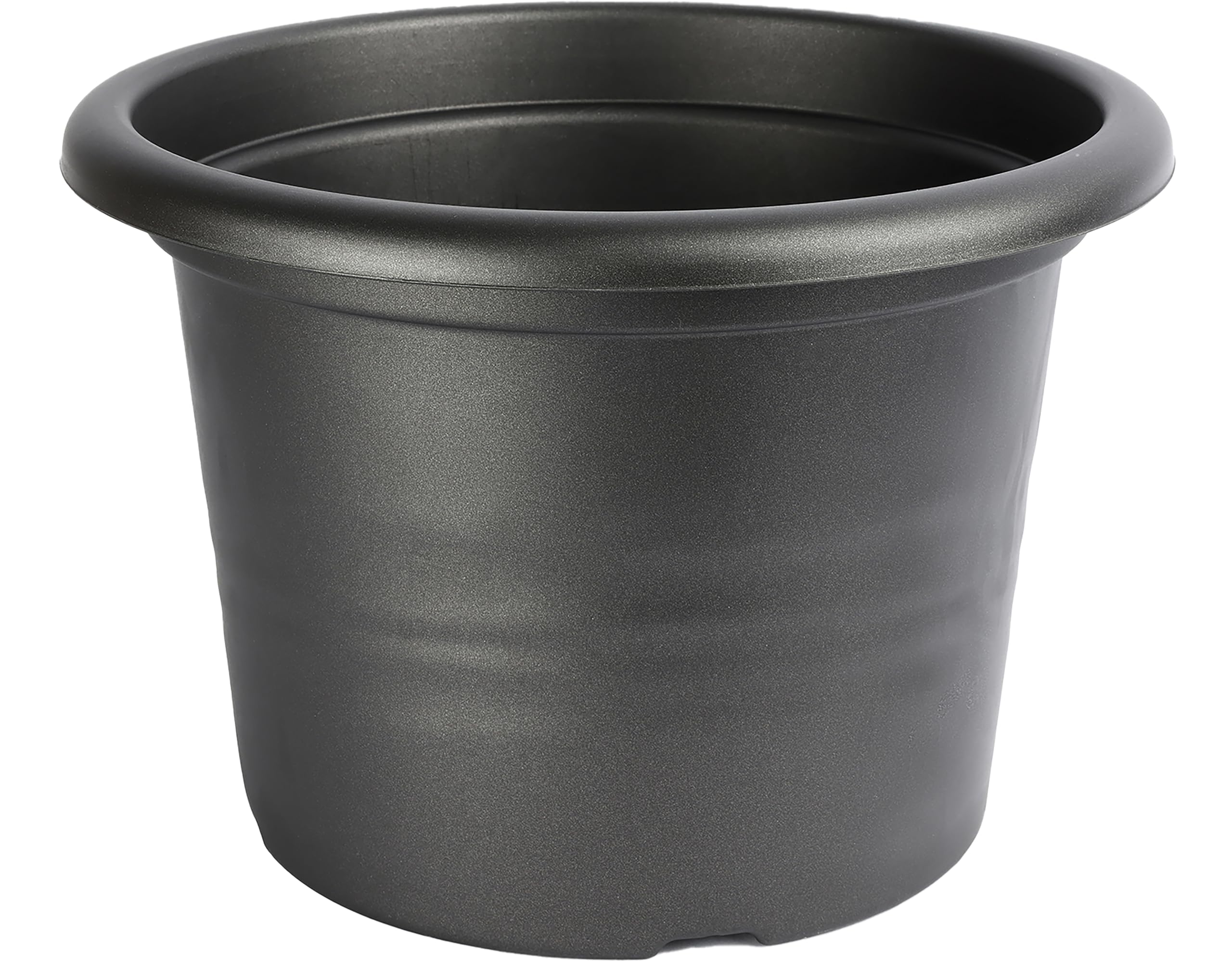 Garronda Macetas Redondas de Plástico para Flores y Plantasi GD-0022 (Grafito, ⌀ 34cm H 24cm)