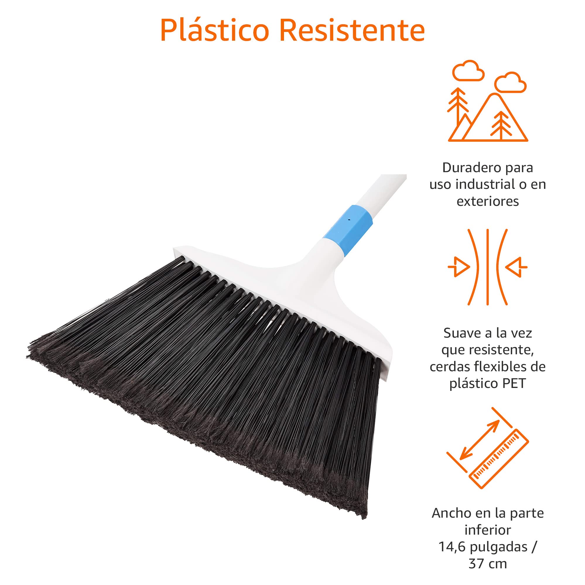Amazon Basics Cepillo para trabajos difíciles, azul y blanco