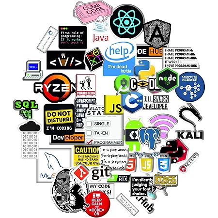 Careflection || Coding/Programming Sticker Decals - Pack of 16 (Vinyl ...