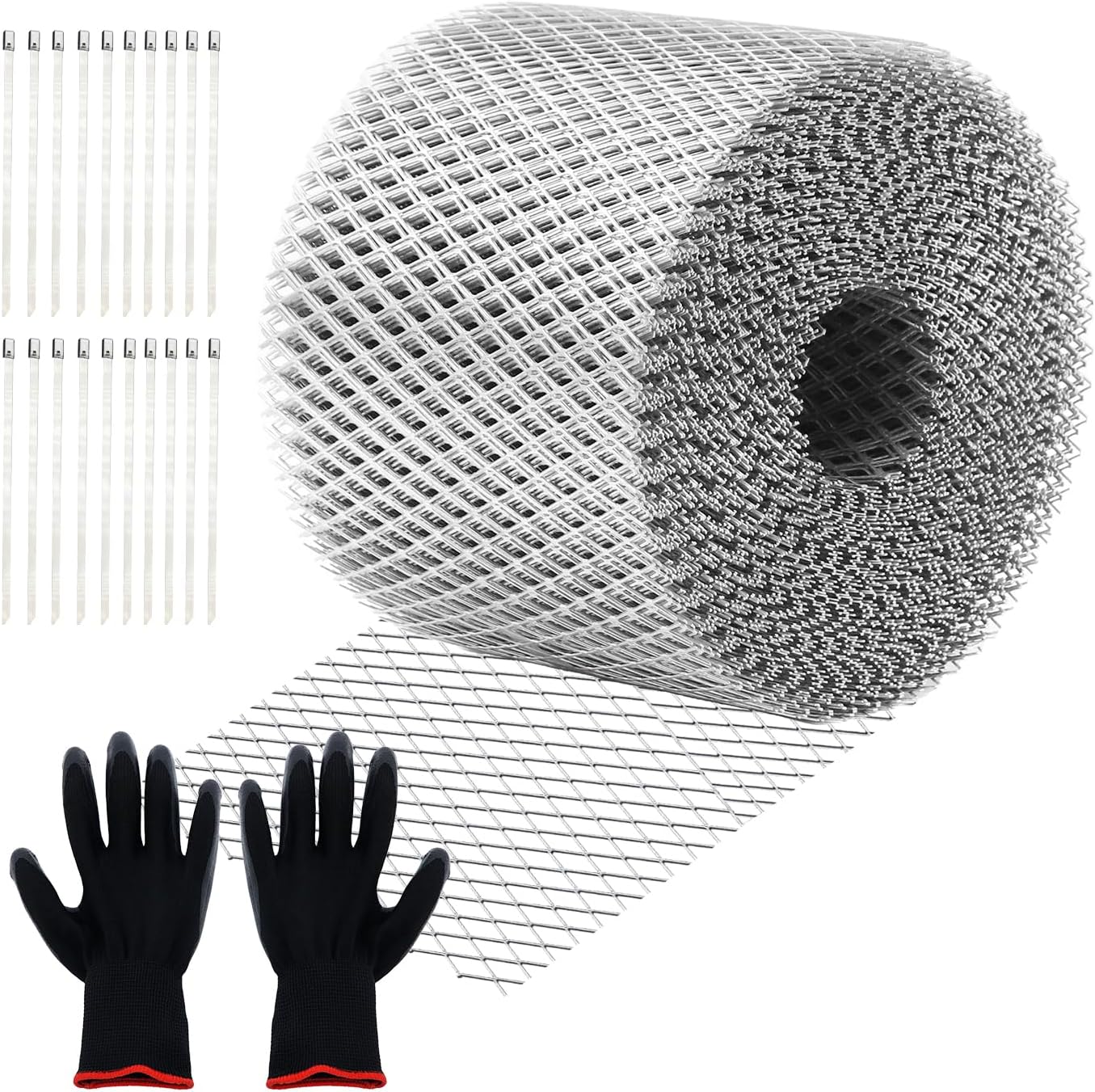 5inch X 100ft Flat Galvanized Steel Gutter Protection Gutter, Covers Gutter Screen, DIY Aluminum Leaf Filter Rainwater, Gutter Guards, Used for Filter Roof Tree Branches and Leaves (Silver)
