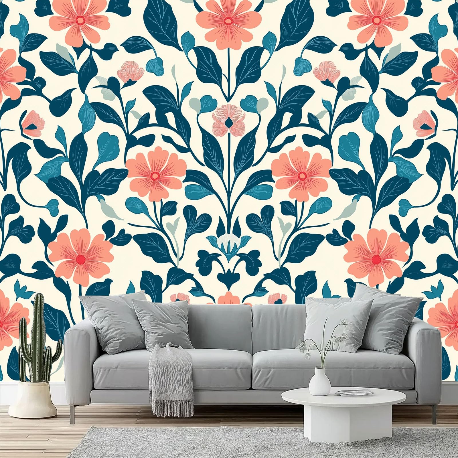 Mural de pared con diseño William Morris: tejido de alta calidad para hogar