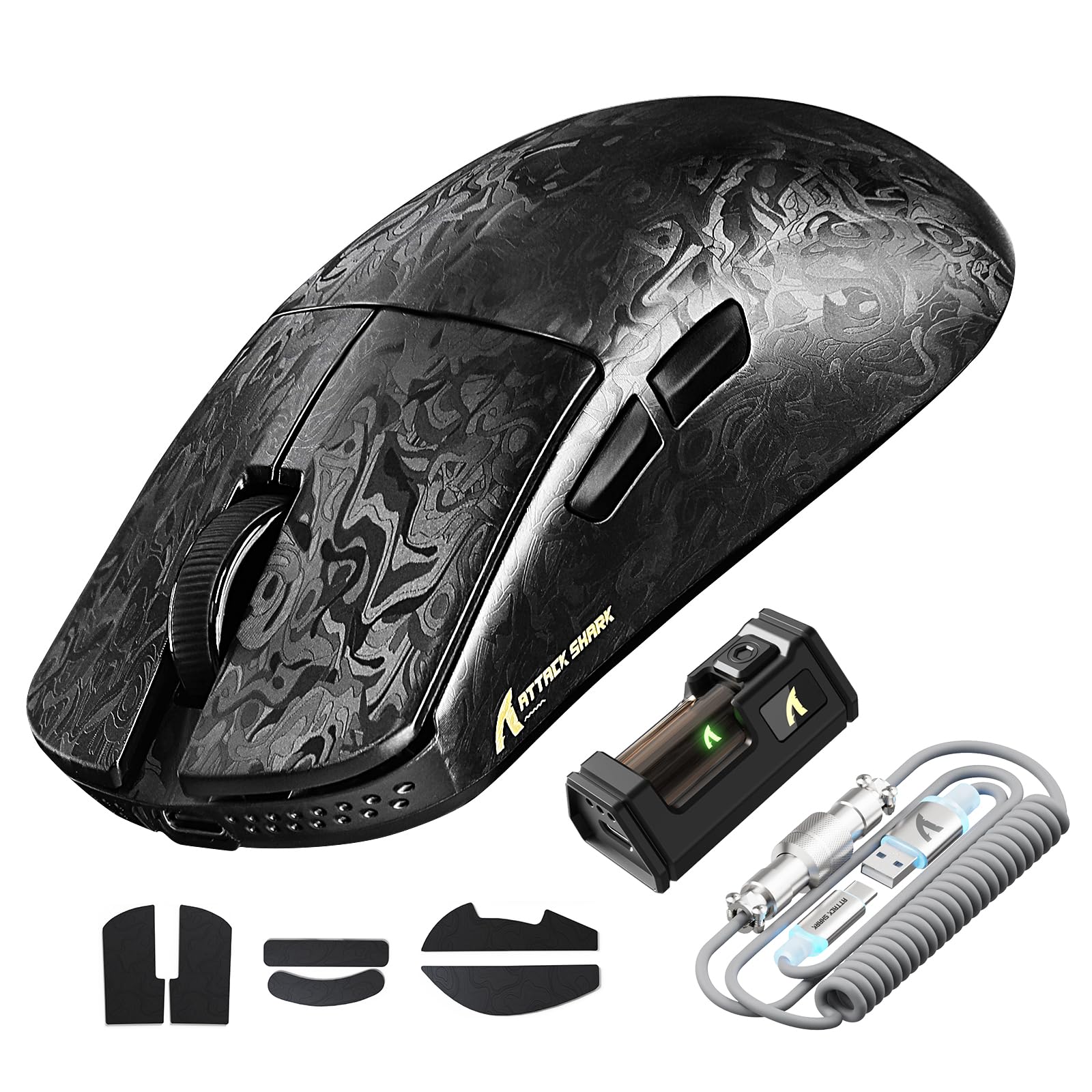 ATTACK SHARK R11Ultra 黒羽 ゲーミングマウス 49g Amazon | ATTACK SHARK R11Ultra 黒羽 カーボンファイバーマウス