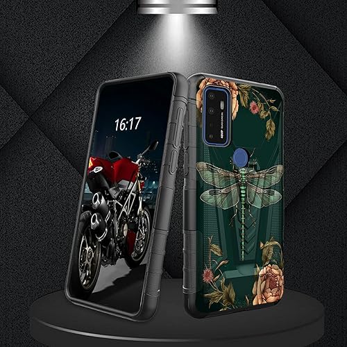 Miniatura 254 de AT&T Calypso 2 (U319AA) Funda con protector de pantalla de vidrio templado resistente con función atril integrado para debut de críquet, ciervo